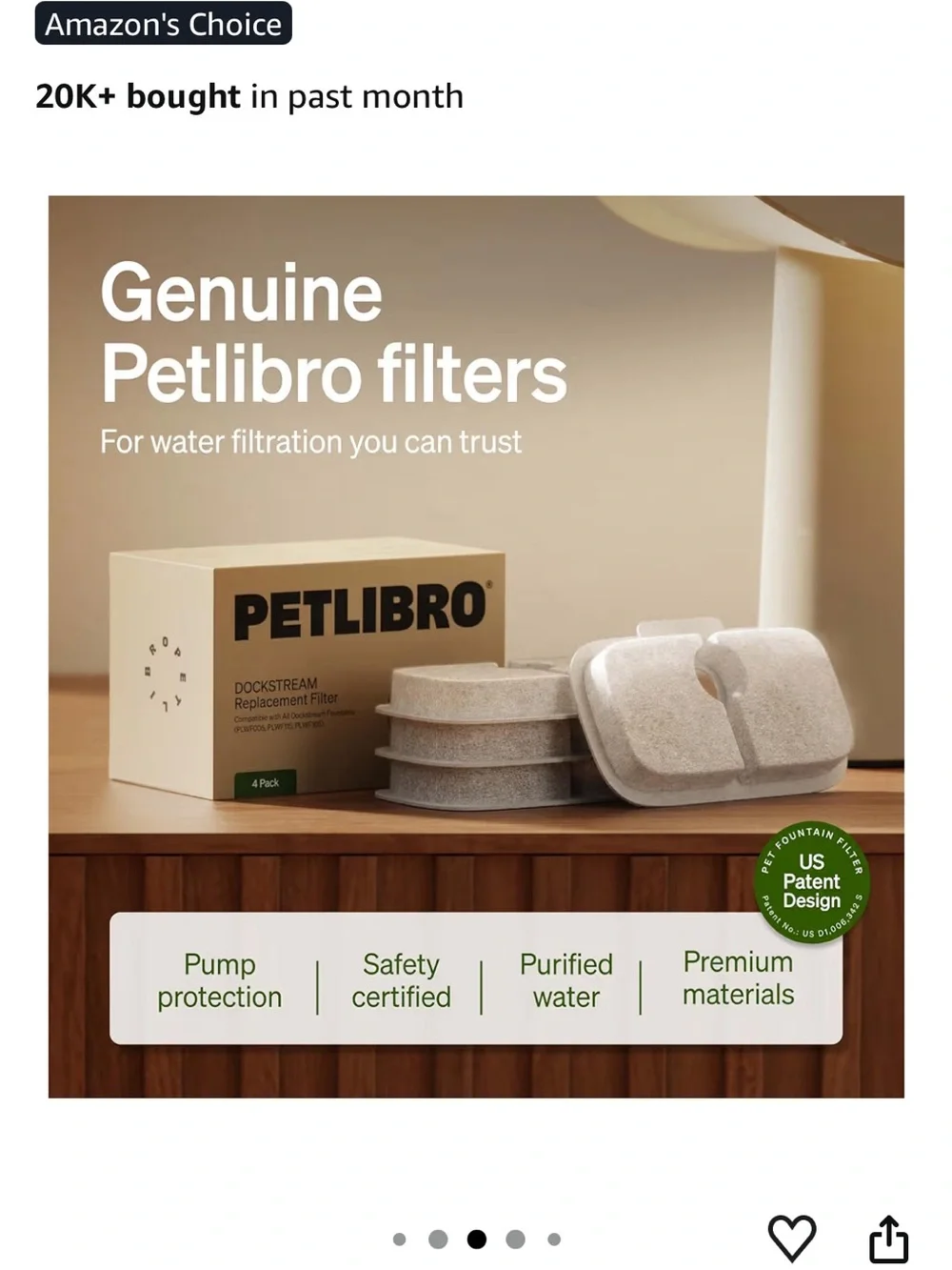 PETLIBRO Replacement Filters for Dockstream Cat Water Fountain – 7 Count